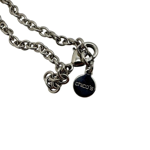 Chico's Necklace Jewlery Statement 30" Adjustable Silver Tone Miracles Skeleton - Picture 7 of 9